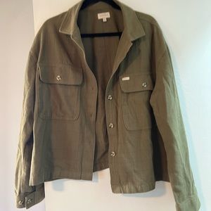 Brixton trucker green jacket